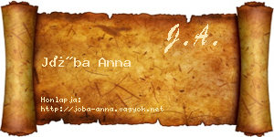 Jóba Anna névjegykártya